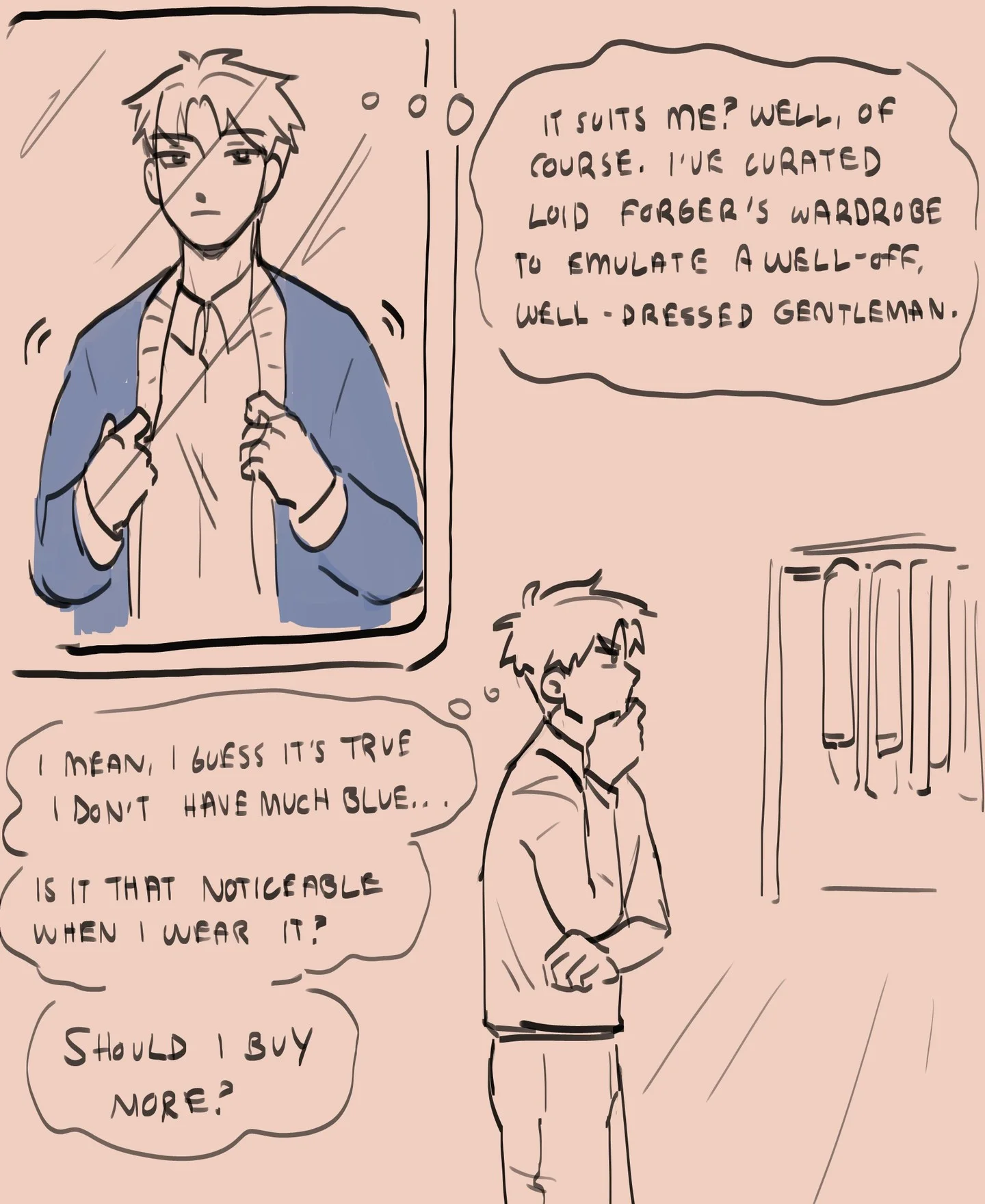 yeah this guy does NOT know how take a compliment (from yor)

this is messier than usual because im drawing after a long time and getting over the art block lol

...

tags

#spyfamily #spyxfamily #loidforger #loid #yorforger #yor #thornprincess #twilight #loidyor #loiyor #twiyor #myart #manga #anime