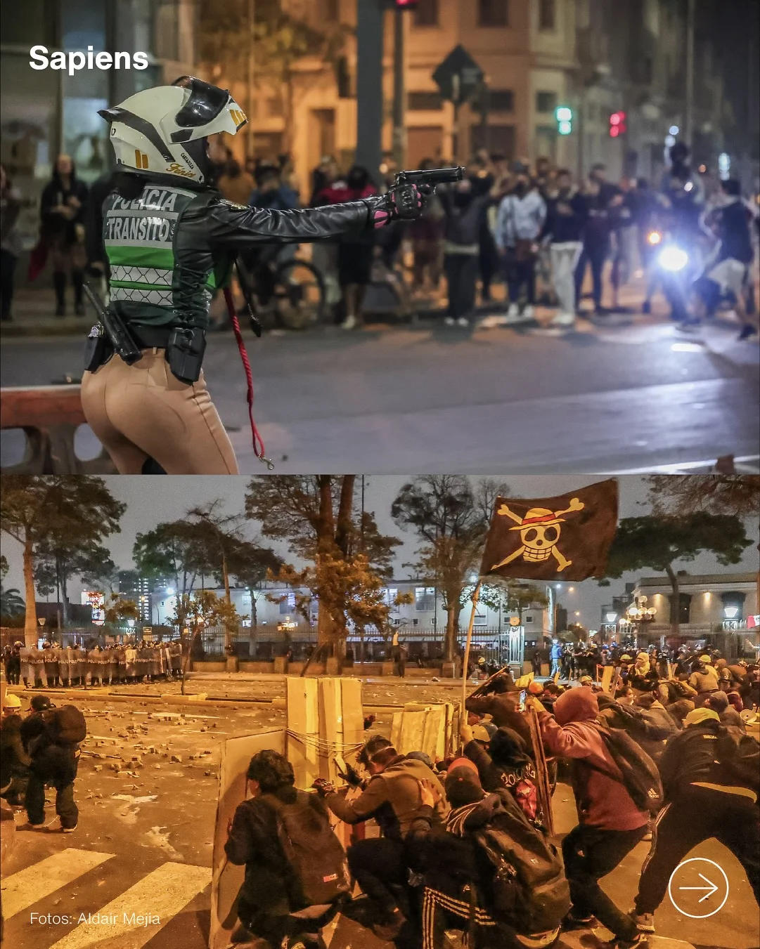 🇵🇪🚨En Perú, marcha ciudadana fue brutalmente reprimida por la @policiaperu PNP.

Ciudadanos del país salieron a las calles este 15 de octubre, movidos por el hartazgo frente a una clase política que ha permitido:

📍1,710 homicidios en solo diez meses.
📍La aprobación de leyes que favorecen al crimen organizado (como la Ley 32108 y la Ley 32138).
📍El aval a un presidente acusado de violación sexual y enriquecimiento ilícito.

¿Cómo puedes ayudar? 

• Familia de Mauricio Ruiz, cantante urbano conocido como “Truko” asesinado en protesta.

Yape: 914710050 Fabio Ruiz Plin: 924042136 Rober Rios

• Familia de Luis Reyes, joven en estado de coma tras recibir un impacto en la cabeza.

Comunicarse con su tía, Herli Rodríguez al: 999 985 224. Ella está a cargo de recepcionar toda donación para la intervención quirúrgica. Colocar “Apoyo Luis” como descripción.

¿En qué momento protestar se convirtió en un crimen que te cuesta la vida? 👁️

🎞️ Fotografías: @aldairmejia_photo 
Fotoperiodista peruano 

#QueSeVayanTodos #MarchaNacional #15deOctubre #CrisisPerú #Sapiens