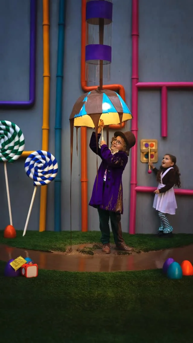 #ad Our family made Willy Wonka’s chocolate river for a photo! 😅💜 

We only had one chance to capture the ch