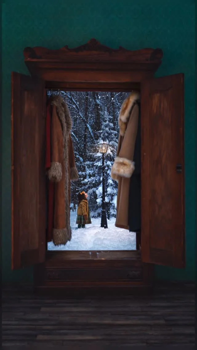 That one time our family made a Narnia wardrobe for a photo! ✨ it’s been so cold and everywhere around our hou